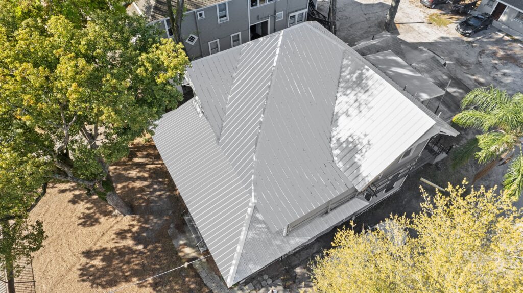 Metal roof replacement on a historic building in Tampa, FL by Primmer Roofing