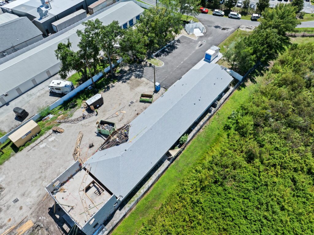 Commercial metal roof on a Tampa Bay building